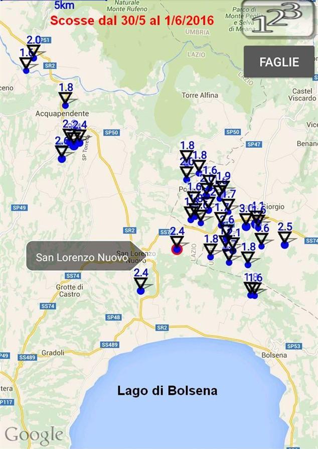 Terremoto tra Lazio e Umbria